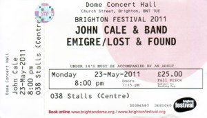 John Cale ticket