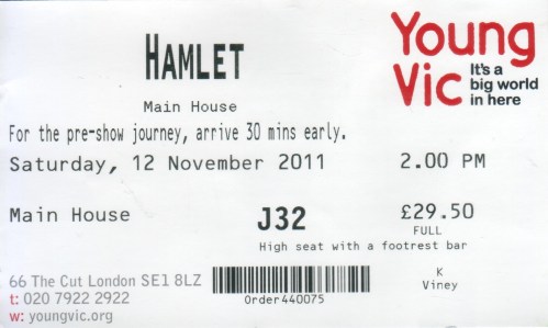 Hamlet ticket Young Vic