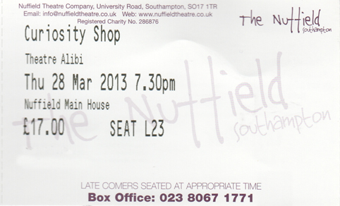 Curiosity Shop ticket