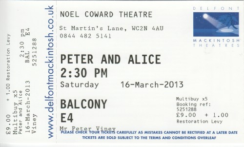 Peter& Alice ticket