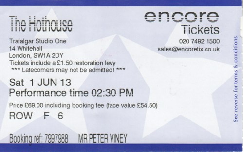 Hot House ticket