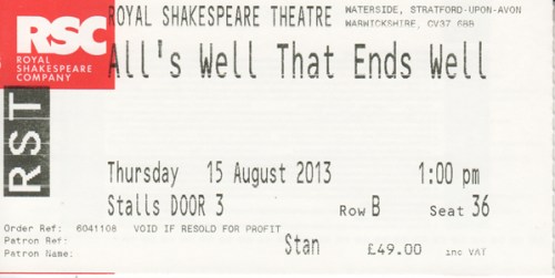 All's Well ticket