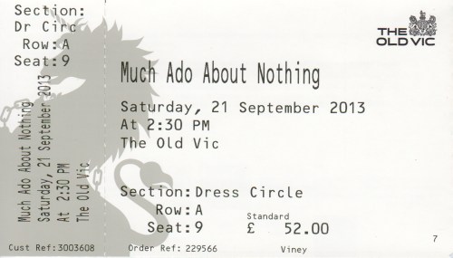 Much Ado Old Vic tic