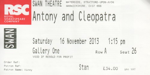 Antony & Cleo RSC ticket