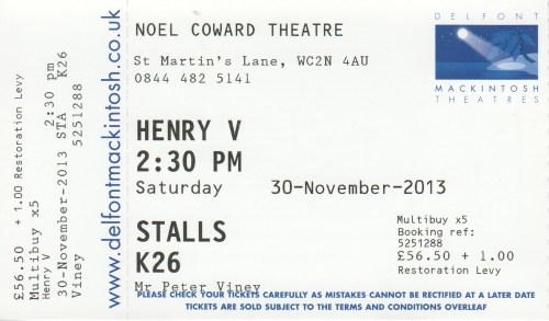 Henry V ticket