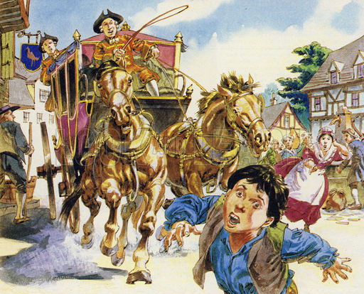 The sumptuous carriage of the Marquis St Evremonde hits a small child