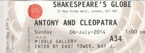 Antony & Cleo ticket globe