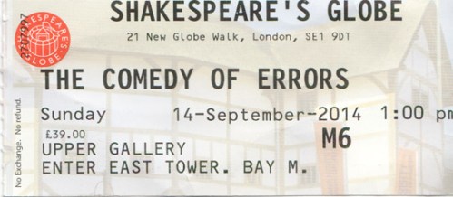 Comedy of Errors globe tick