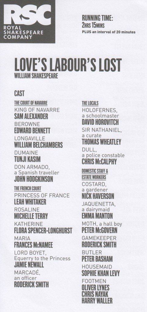 Loves Labours Lost cast