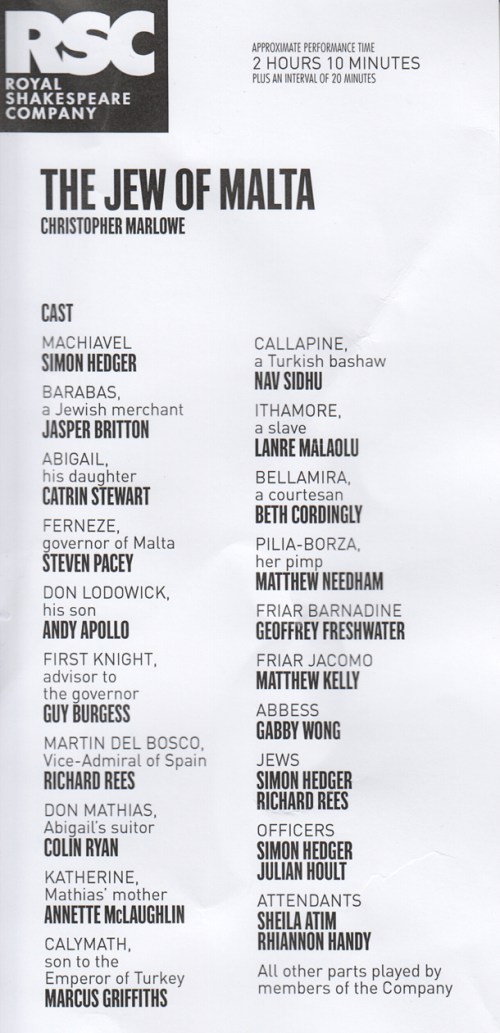 Jew of Malta cast