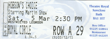 Hobson's Choice ticket