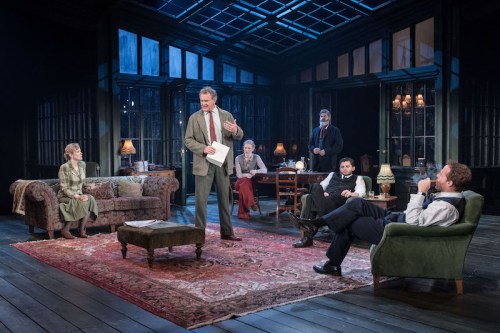 1. Hugh Bonneville (centre) &amp; company in Chichester Festival Theatre's AN ENEMY OF THE PEOPLE Photo Manuel Harlan