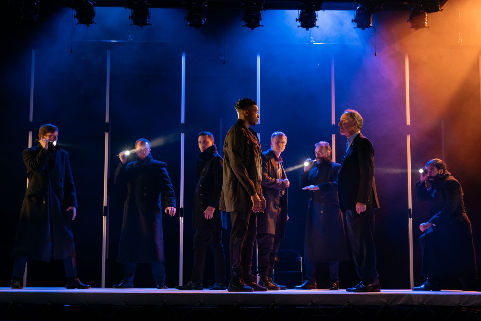 ETT Othello 2018_Victor Oshin (Othello) with Christopher Bianchi (Brabantio)and cast_Image Helen Murray