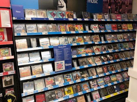CDs in supermarket
