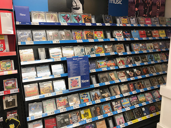 CDs in supermarket