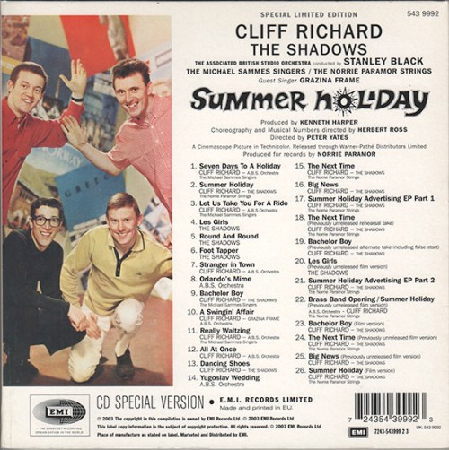 Summer Holiday40th CD rear copy